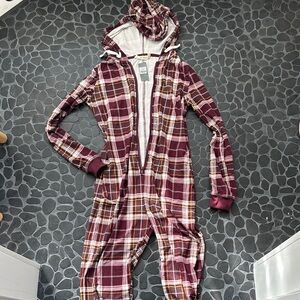 Plaid Hooded Women's Pajama Onesie